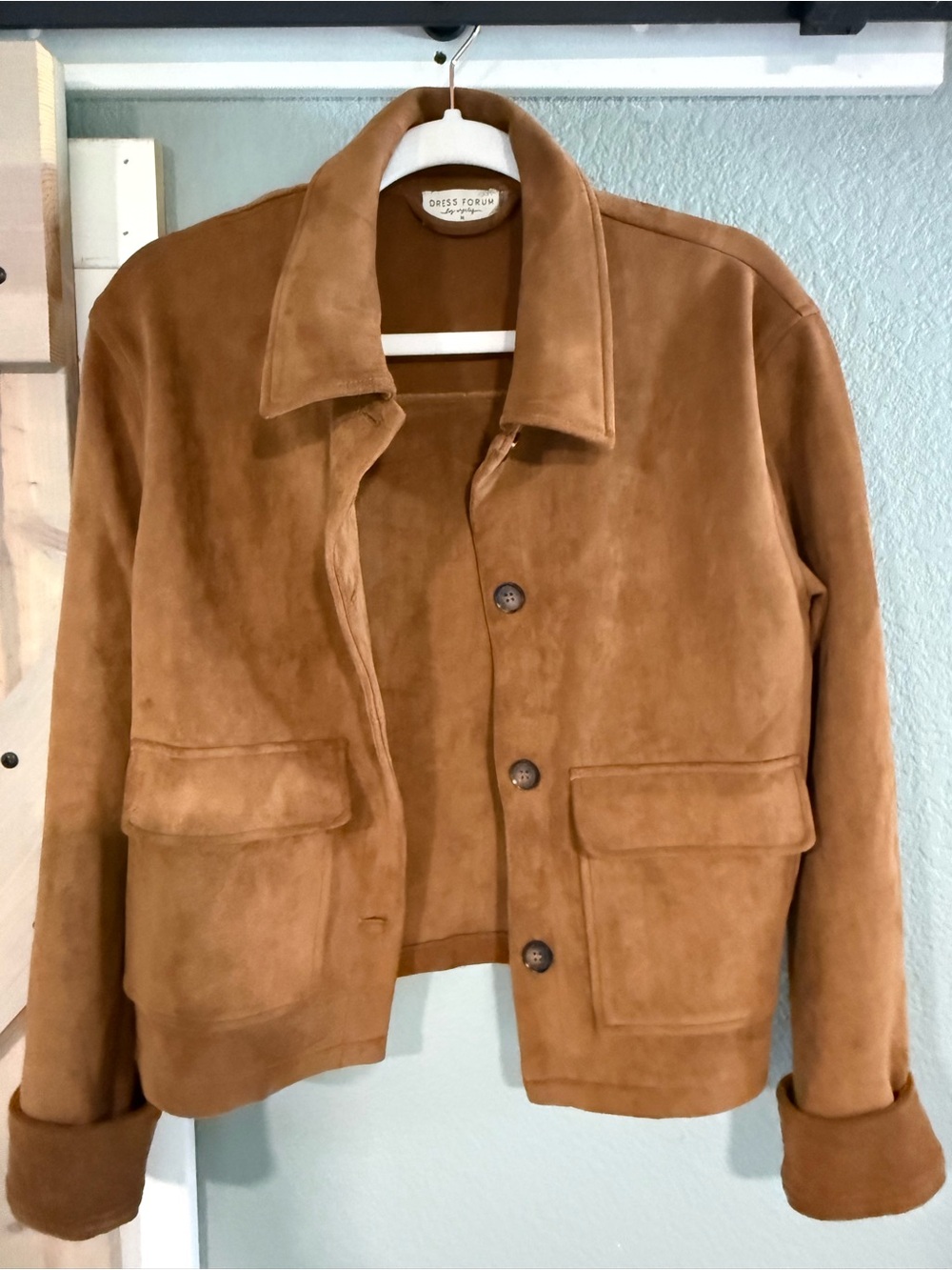 Dress Forum Tan Suede Shirt Jacket